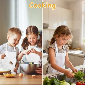 ผ้ากันเปื้อนเด็กแบบแพ็ค 12 ชิ้น พร้อมกระเป๋า 2 ช่อง ผ้ากันเปื้อนเชฟแบบปรับได้สำหรับเด็ก ผ้ากันเปื้อนสำหรับวาดภาพ ทำอาหาร อบขนม งานฝีมือ และปิ้งย่าง - Product Image 5