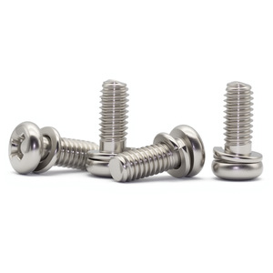 Tornillo Phillips de Cabeza Redonda de Acero Inoxidable 304 con Arandela, Rosca Completa Métrica, para Uso en Construcción - Product Image 3