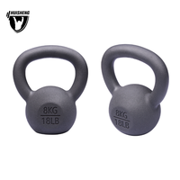 Kettlebell en fonte avec logo personnalisé HUISHENG, revêtement en poudre, pour CrossFit, musculation, entraînement de force à domicile ou en salle de sport commerciale