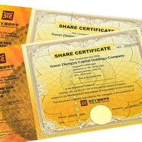 Certificat de sécurité personnalisé avec logo en feuille d'or estampé à chaud, impression de certificat d'authenticité avec fil métallique