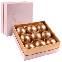 Ensemble de bombes de bain bio de luxe avec logo personnalisé, or 24 carats, emballage en boîte avec paillettes, OEM/ODM pour usage domestique et spa