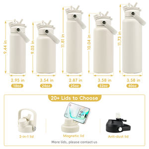 Garrafa de Água Isolada de Aço Inoxidável OEM de 32 oz, 1000 ml, Tampa com Canudo, Frasco Portátil para Viagens, Academia e Esportes - Product Image 4