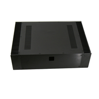 BRZHIFI BZ4312 Châssis d'amplificateur de puissance en alliage d'aluminium à double radiateur, boîtier HIFI, pièces de fabrication CNC DIY, coque d'instrument