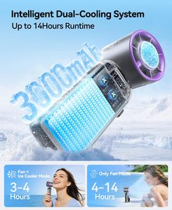 Ventilateur portable 4-en-1 pliable pour bureau, avec 199 réglages de vitesse, flux d'air puissant de 2000 mAh, autonomie de 12 heures, affichage numérique - Product Image 2