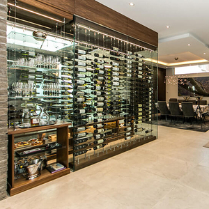 ชั้นวางไวน์สีดำชั้นวางไวน์ชั้น<span class=keywords><strong>แขวน</strong></span><span class=keywords><strong>ลวด</strong></span>สลิงระบบสายไวน์แบบลอยน้ำ - Product Image 6