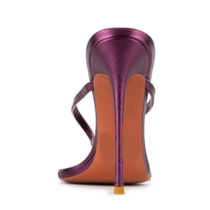 <span class=keywords><strong>Sandali</strong></span> con tacco a spillo da 12 cm in similpelle viola ribes caviar, modello infradito, da donna, Collezione Designer 2026 - Product Image 3