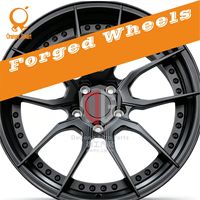 Jantes forgées en deux parties à 5 branches, finition noir mat, rivets simulés, 19-23 pouces, PCD personnalisé pour voitures sportives BMW