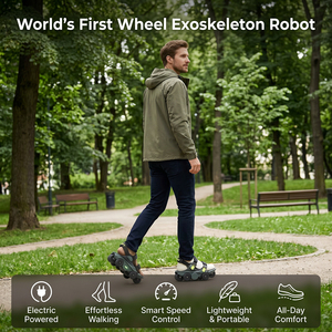 Premier exosquelette robotique à roues IA au monde, chaussures électriques tout-terrain avec assistance à la marche par IA pour la marche tout-terrain. Hypershell - Product Image 3