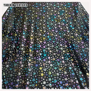 Tissu en Tulle Noir Doux en Polyester à Motif Cœur et Étoile, Nouveauté 2025, <span class=keywords><strong>Film</strong></span> Fluorescent, Rouleau de 50 Yards, MOQ - Product Image 3