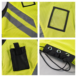 سترة سلامة صديقة للبيئة سترة سلامة حمراء التصميم الأمريكي <span class=keywords><strong>Hi</strong></span> <span class=keywords><strong>Vis</strong></span> سترة سلامة صناعية عاكسة للإنشاءات سترة رجالية - Product Image 3