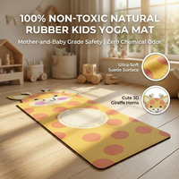 Tapis de yoga pour enfants en suède de qualité supérieure, en caoutchouc naturel, de forme spéciale, antidérapant, écologique, pour l'exercice et la remise en forme des enfants