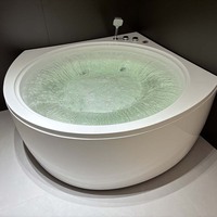 Baignoire Spa Autoportante en Acrylique Gurgle Corner avec Hydromassage et Massage par Air, Longueur 1,65 m, Design Moderne