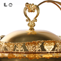 Plats de service de luxe pour fêtes et mariages, 6L/8L, dorés, élégants, avec couvercle suspendu, plats de service dorés