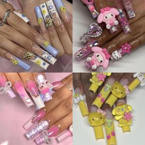 Uñas Postizas <span class=keywords><strong>XXL</strong></span> Cuadradas, 10 Piezas, Estilo Y2K, Europa y América, Hechas a Mano, para Mujer Dulce - Product Image 1