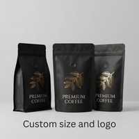 Sacs refermables en plastique mat personnalisés pour grains de café, 250g, 500g, 1kg, avec valve, en aluminium, pour aliments et café