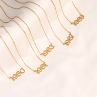 Collier personnalisé en acier inoxydable plaqué or 18 carats, inaltérable et étanche, pour femme, cadeau de fiançailles, vente en gros