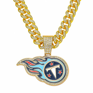 Hot Selling Popular Design Hiphop Geometric Rugby Team Logo Pendant Necklace Men's Alloy Necklace Fashion Jewelry Wholesale - Product Image 6
