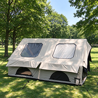 Tente gonflable haute et spacieuse kaki imperméable quatre saisons 3x4m avec grande pièce debout et porte zippée large pour le camping et la pêche