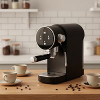 Machine à café expresso semi-automatique électrique à commande tactile intelligente avec système d'eau chaude, en plastique, pour barista professionnel et usage domestique