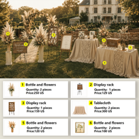 Décoration de mariage bohème, package personnalisé pour les organisateurs de mariages |   Décor d'arche de pampas, centre de table et nœud de chaise |   Fournisseur unique OEM