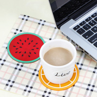 Custom 2d Zacht Pvc Fruit Ontwerp Cup Mat Rubber Aangepaste Onderzetters Rubber Onderzetters