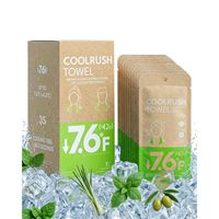 Serviette IntreLife CoolRush, lot de 10, serviette de sport à refroidissement instantané avec extrait de menthe, microfibre végétale réutilisable pour une utilisation en extérieur