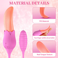 Meistverkaufte Realistische Zungen-Leckende Rosen-Vibratoren Sexspielzeug für Erwachsene Frauen mit G-Punkt Klitoris-Stimulator Brustwarzen-Massagegerät