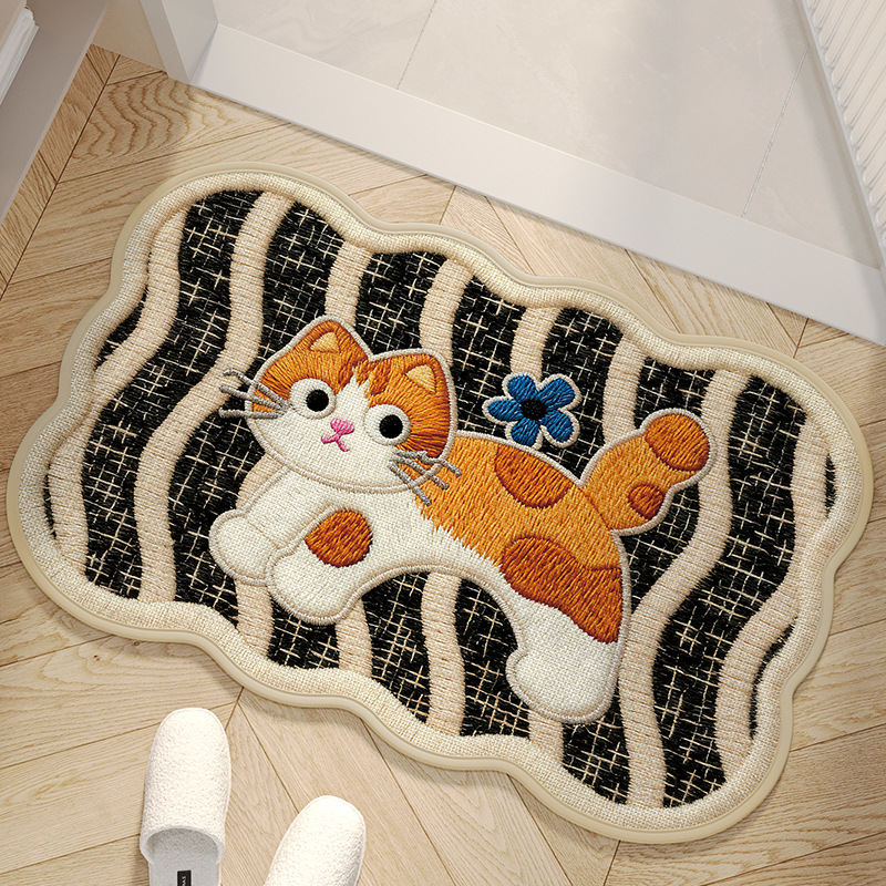 Suela de goma de cáñamo Sally - onda irregular gato naranja