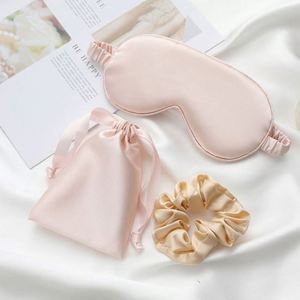 100% Pure Mulberry Eye Mask 22 Momme Adjustable Strap Light Blocking Silk Storage Bag Box for Sleep <b>Travel</b> <b>Gift</b> Set - Product Image 2
