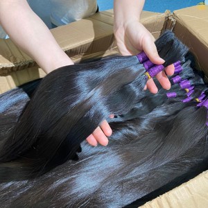 Nueva llegada Top Pure One Single Donor Cutícula Alinear Paquetes indios de color natural Peluca sin procesar Trenzado vietnamita Cabello crudo - Product Image 1