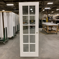 Portes françaises en bois et verre insonorisées à 10 panneaux, réduisant le bruit, pour appartement