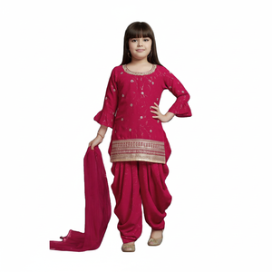 เสื้อและ dhoti ปาร์ตี้วันเกิดสำหรับเด็กมาใหม่เสื้อปักลายสวยงามพิเศษพร้อม dupatta - Product Image 1