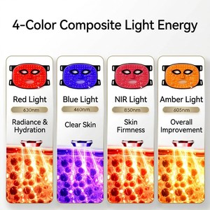 Masque facial LED 4 couleurs en gros, alimenté par USB, micro-courant, lumière rouge, massage du visage pour voyage et usage domestique - Product Image 4