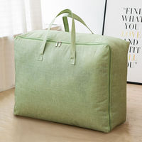 Tas penyimpanan katun Linen kapasitas besar tas penyimpanan anti-kelembaban dipertebal dan tahan debu untuk seprai dan pakaian bergerak pengepakan