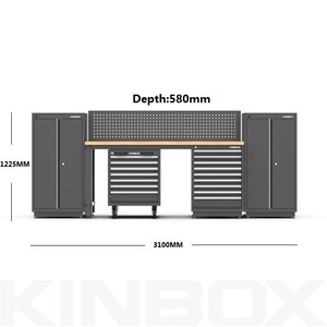 Kinbox Pro Series Black 8 Pieces <b>Tool</b> <b>Box</b> Set for Garage Workshop 30CM8 Garage Cabinets - Product Image 3