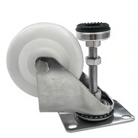 Roue de nivellement de 4 pouces de qualité supérieure avec hauteur réglable, roue en PP + cadre en acier inoxydable SS304, roulement en acier au carbone, 120 kg par roue, antirouille
