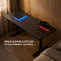 Bureau électrique commercial AOR en acier inoxydable, réglable en hauteur, extensible, moderne, avec éclairage et protection contre la surchauffe, fonction de refroidissement