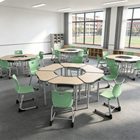 Ensemble bureau et chaise ergonomiques modernes réglables en hauteur pour étudiants, idéal pour les cours universitaires et lycéens