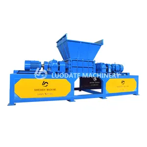 Double Shaft Used Car Motorcycle Tyre Rubber Crushing Machines Waste Tires Metal Scrap Bicycle Plastic Recycle Shredder Machine