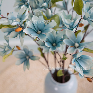 Fleurs artificielles de magnolia rouge Dongchen Crafts, 11 têtes, pour mariage, décoration de la maison, arrangements en vase - Product Image 3