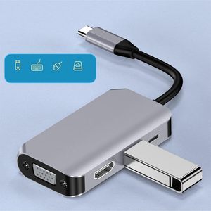 Loại-C bốn trong một Docking Station USB C để HDM + <span class=keywords><strong>VGA</strong></span> + USB 3.0 + PD <span class=keywords><strong>Adapter</strong></span> - Product Image 3