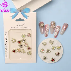 50/100pcs/Bag 11mm Korea Hollow Heart Pearl Nail Art Charm Jewelry