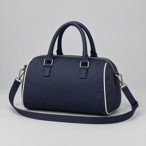 Handbag Mini Bowling Bag <b>Nylon</b> Women Top Handle Crossbody Piped Seams 24x14cm Custom Logo - Product Image 2
