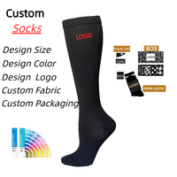 Chaussettes de compression montantes en nylon personnalisées pour femmes, respirantes, avec logo positionné, conçues pour la saison printanière, fabriquées par des fabricants
