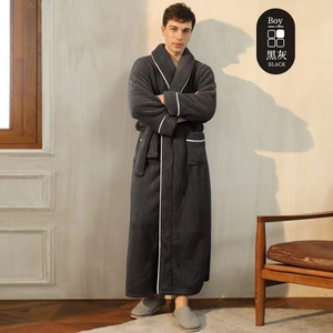 Piyama Mewah Grosir Unisex Bahan Microfiber Lembut Warna Solid dengan Kantong Lengan Panjang Ukuran Besar untuk Pakaian Rumah 300gsm - Product Image 3