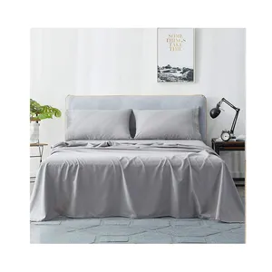 Soft and Comfortable 100% Cotton Fitted bedsheets 4 Pieces Bed Spread Set Double Bed Flat Sheet