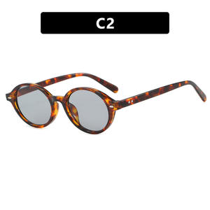 Lunettes de soleil ovales midi à monture fine UV400, nouvelle mode 2025, style rétro tendance, style urbain, orange vert - Product Image 6