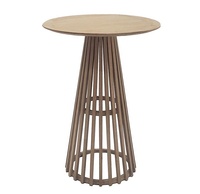 Location de mobilier événementiel table haute ronde en bois massif table de bar événementiel en bois bistro cocktail