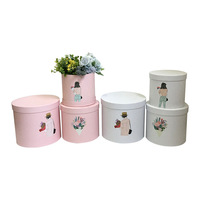 Ensemble de trois coffrets cadeaux Spot Fashion Flowers Holding Barrel Paper and Carton Tube Shape for Birthday Packaging