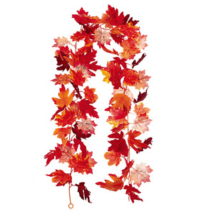 Autumn Maple Leaf Garland 36 Heads Double Sided Silk Flower Wall Hanging For Halloween Wedding Home Decor - Product Image 5